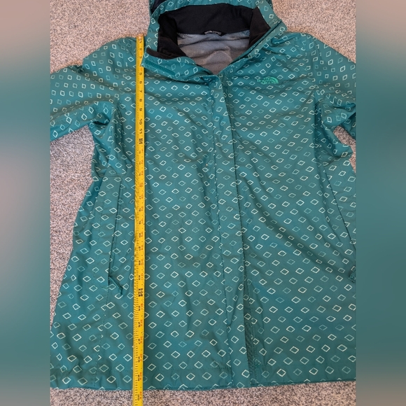 The North Face Resolve Rain Jacket Womens XL Diamond Print Green DryVent - Picture 6 of 10